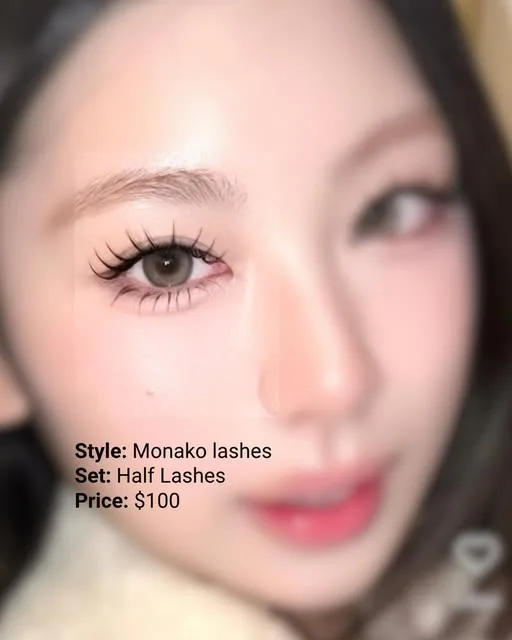 Mikado client wearing a soft Monako half-lash extension set