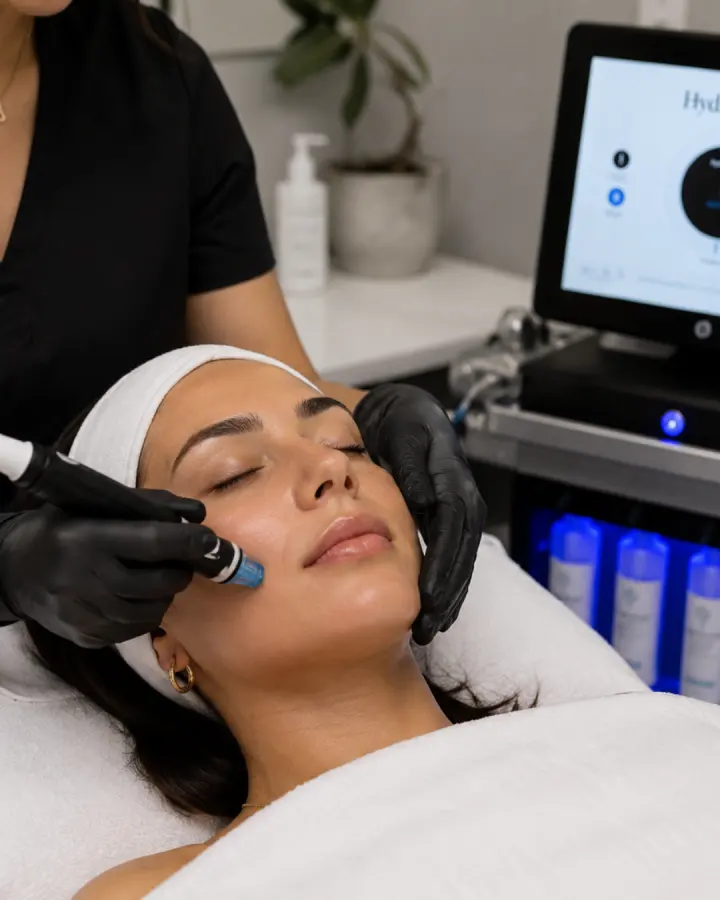 Hermosa Haus facial treatment in progress